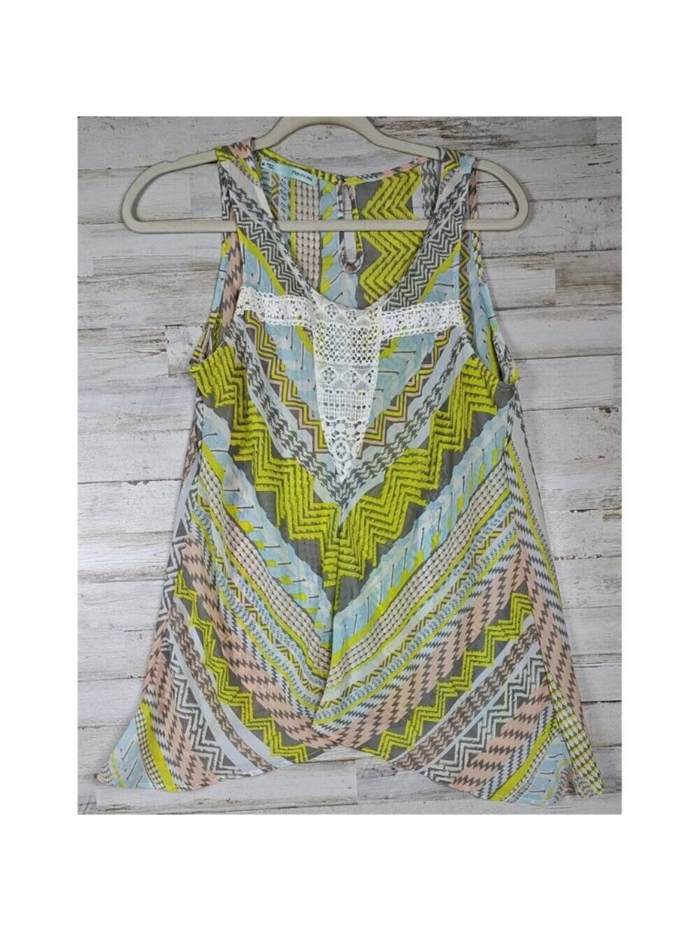 Maurices Women's Shirt Size M Multicolor Print Lace Lightweight Casual Flowy